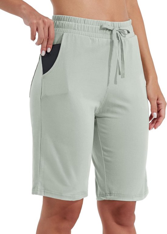 Dames Bermuda Shorts Katoen Lange Shorts met Zakken voor Yoga en Sport — afbeelding 5