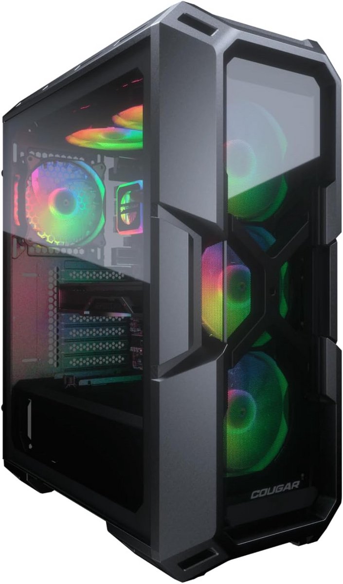 Gaming PC Behuizing met Glaspaneel en 3 RGB Fans - Midi Tower Computerkast