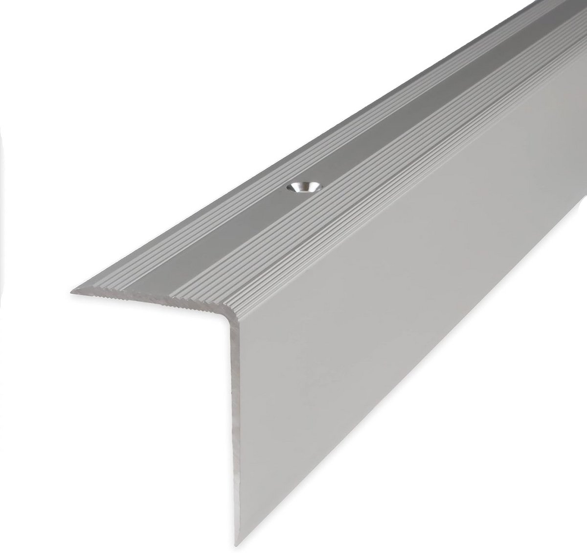 Aluminium Trapneus Profiel Zilver 100cm Geboord voor Trapranden