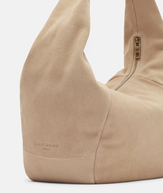 LIEBESKIND BERLIN Cuir Sac à épaule Farrah Hydro Suede Hobo Bag Beige