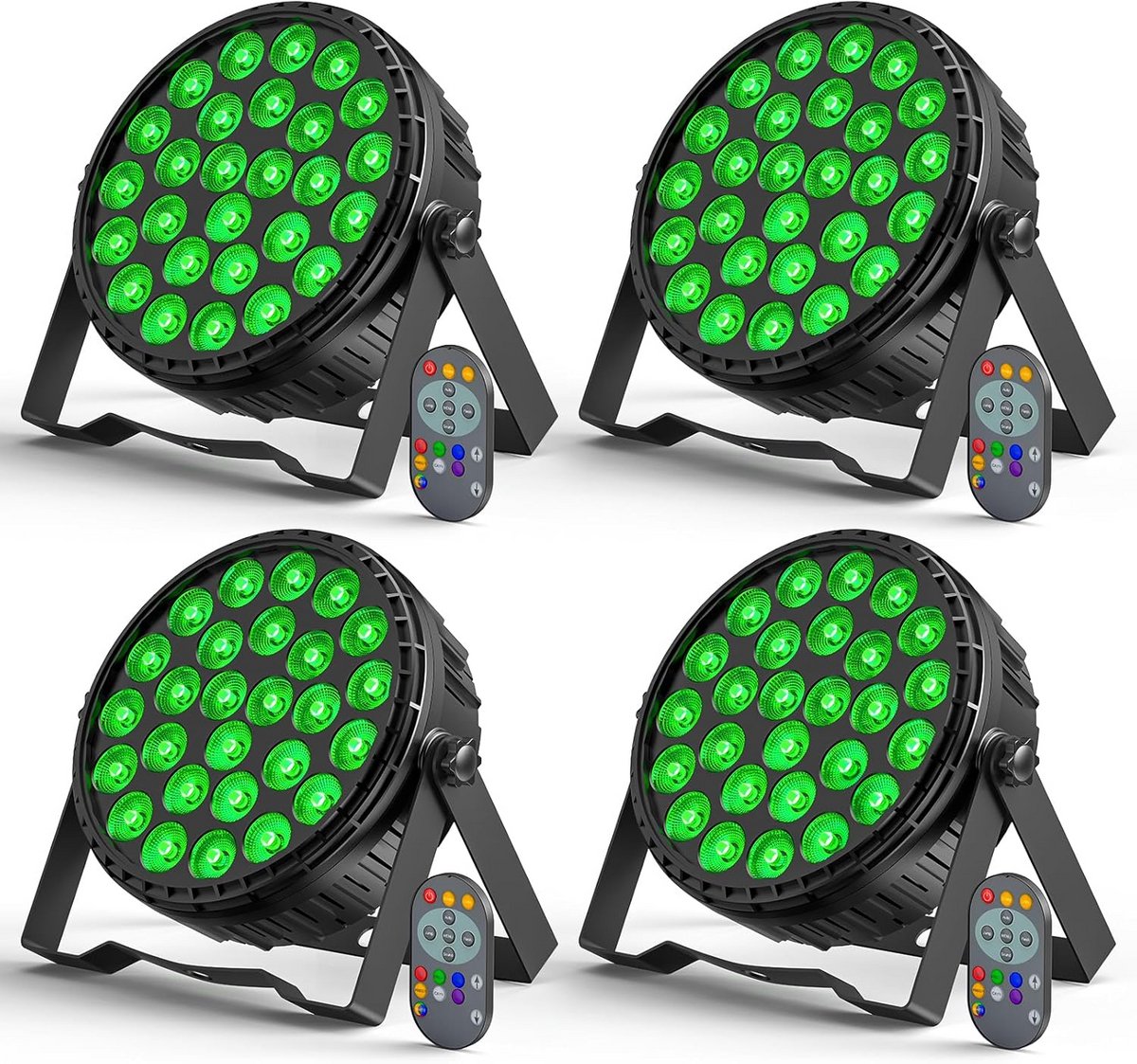 4-Pack Krachtige RGBW LED Podium Spots voor Feest en Evenementen