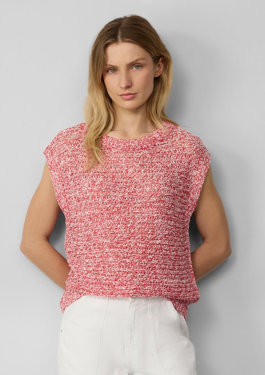 Relaxed fit spencer van ajourbreisel