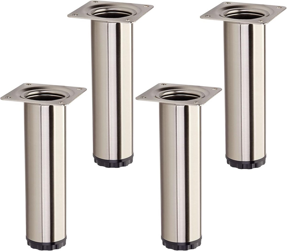 Set van 4 Verstelbare Meubelpoten Ø 40 mm Hoogte 150 mm RVS-look Sterk Draagvermogen