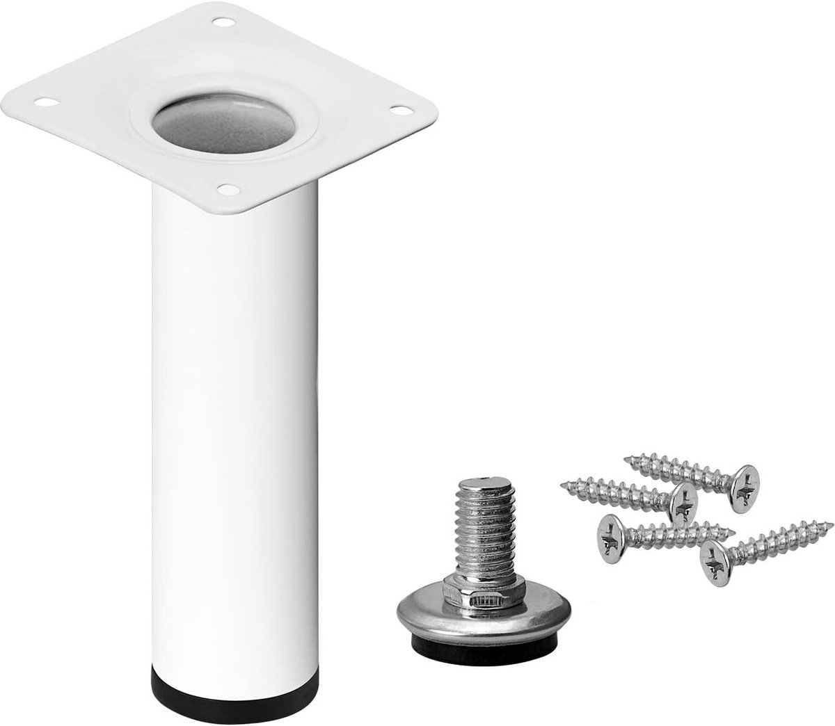 Ronde Meubelvoet Bankvoet Tafelpoot Wit - Ø 30mm Hoogte 8 cm Verstelbaar