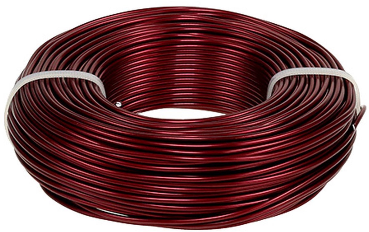 Aluminiumdraad Ø2mm, 60m, 500g, Bordeauxkleur - Veelzijdige knutseldra