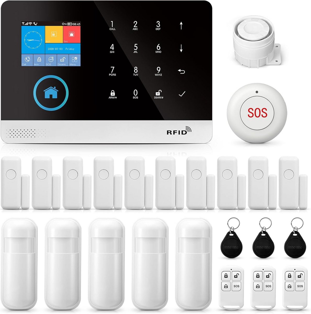 Draadloos GSM/WiFi alarmsysteem voor thuis met App bediening en Sirene