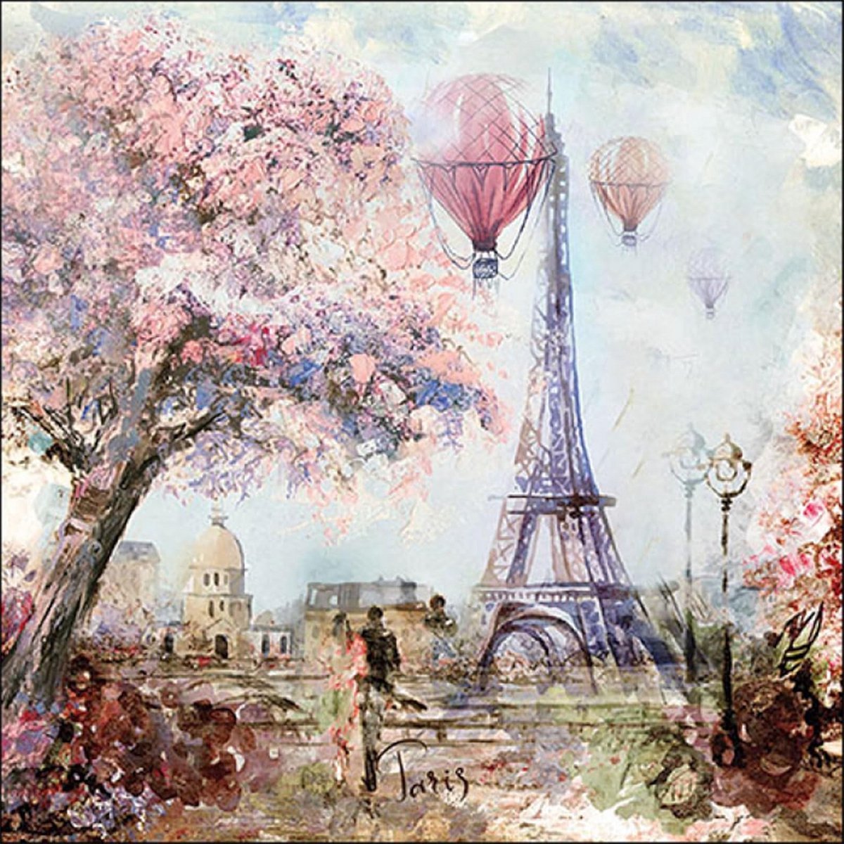 Papieren Servetten Paris Art 20 Stuks - 33x33 cm Tafeldecoratie