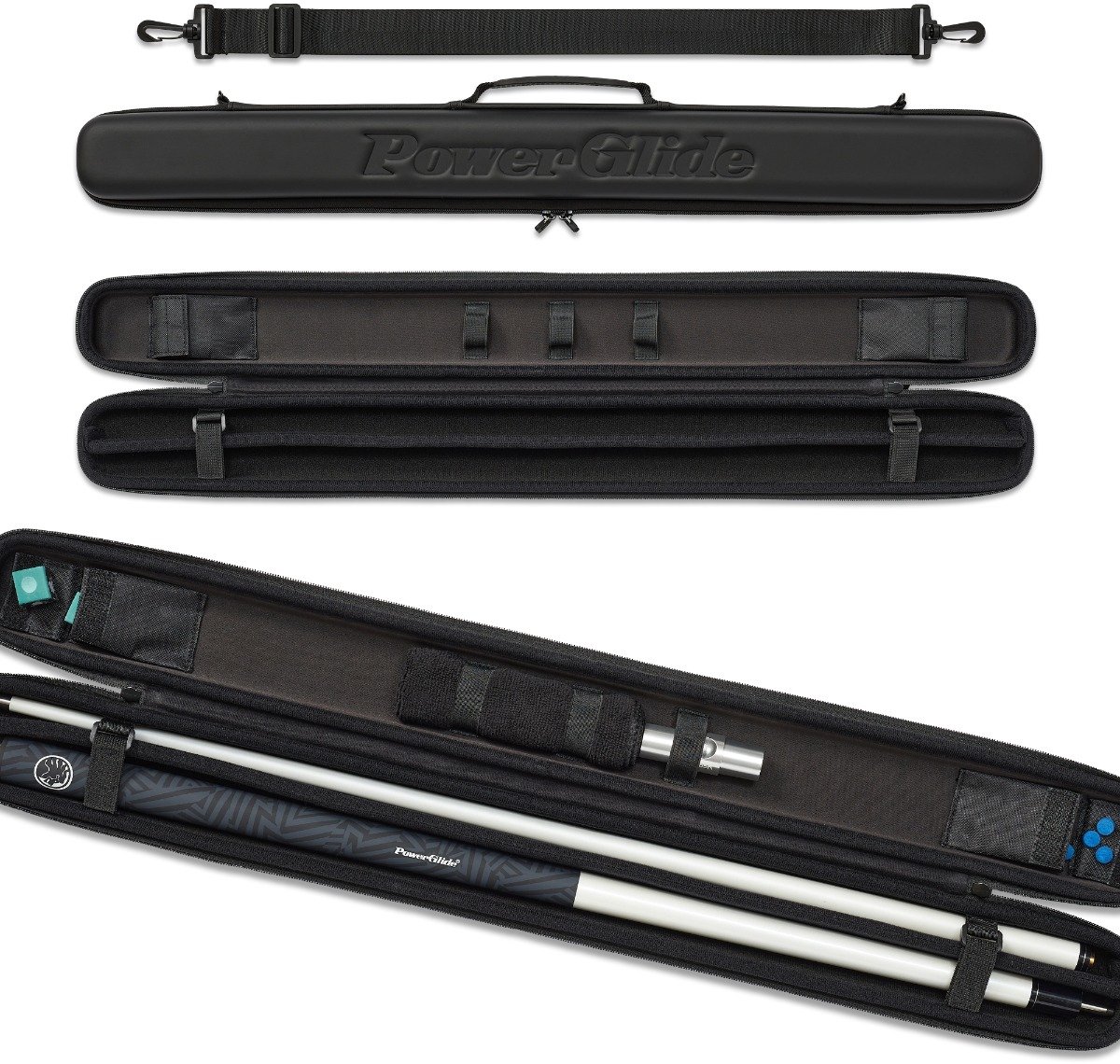 PowerGlide keu koffer zwart - premium snooker en pool tas met EVA bescherming.