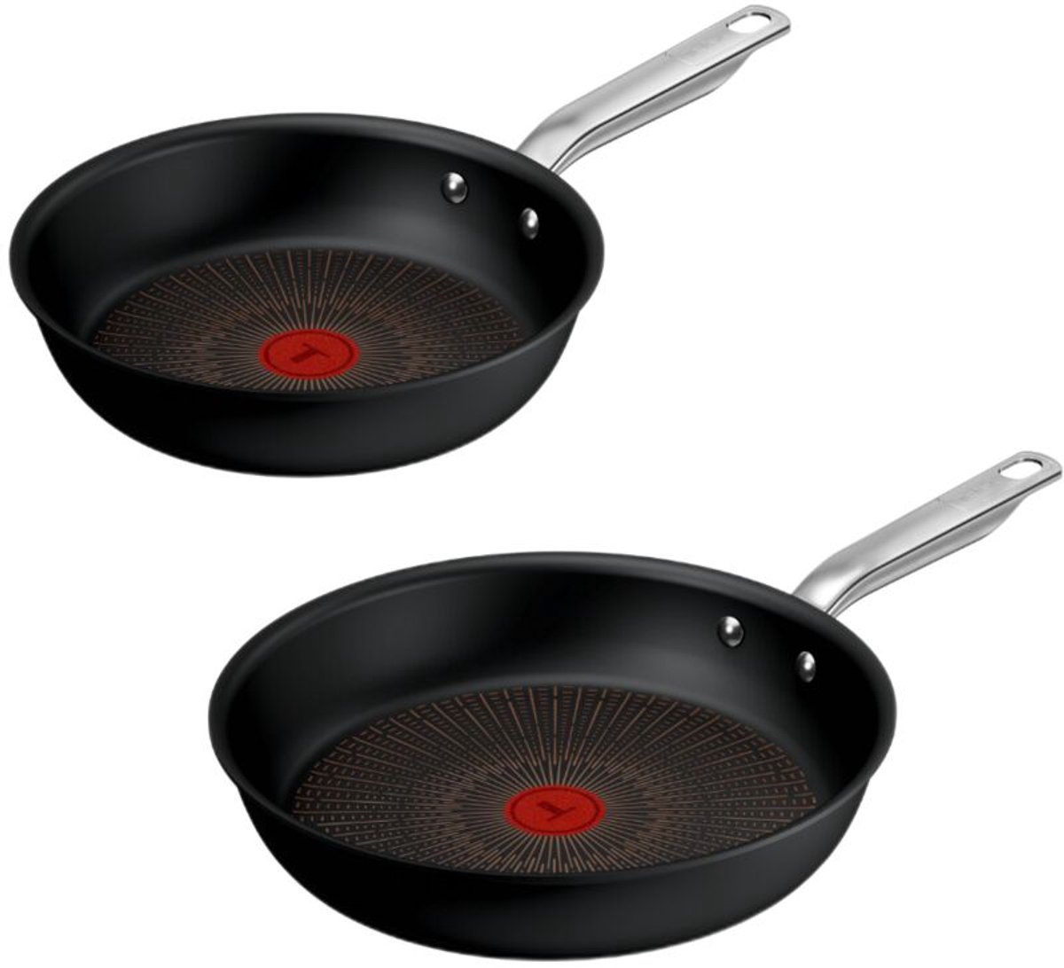 Tefal Experience - Pannenset - 24/28 cm - Fusion Core - Anti-aanbaklaag - Inductie - Geschikt voor gebruik met metalen spatels