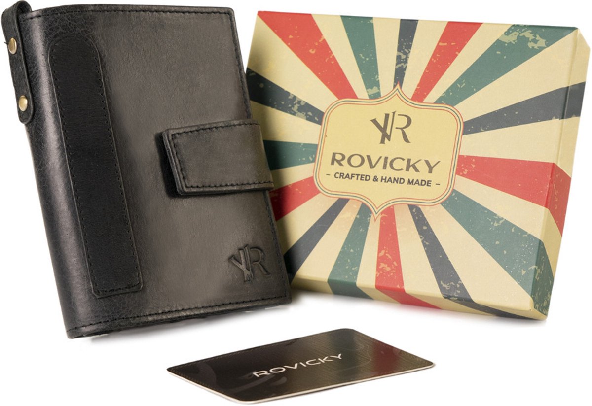 Rovicky - Retro Stijl Leren Portemonnee - Groot - RFID