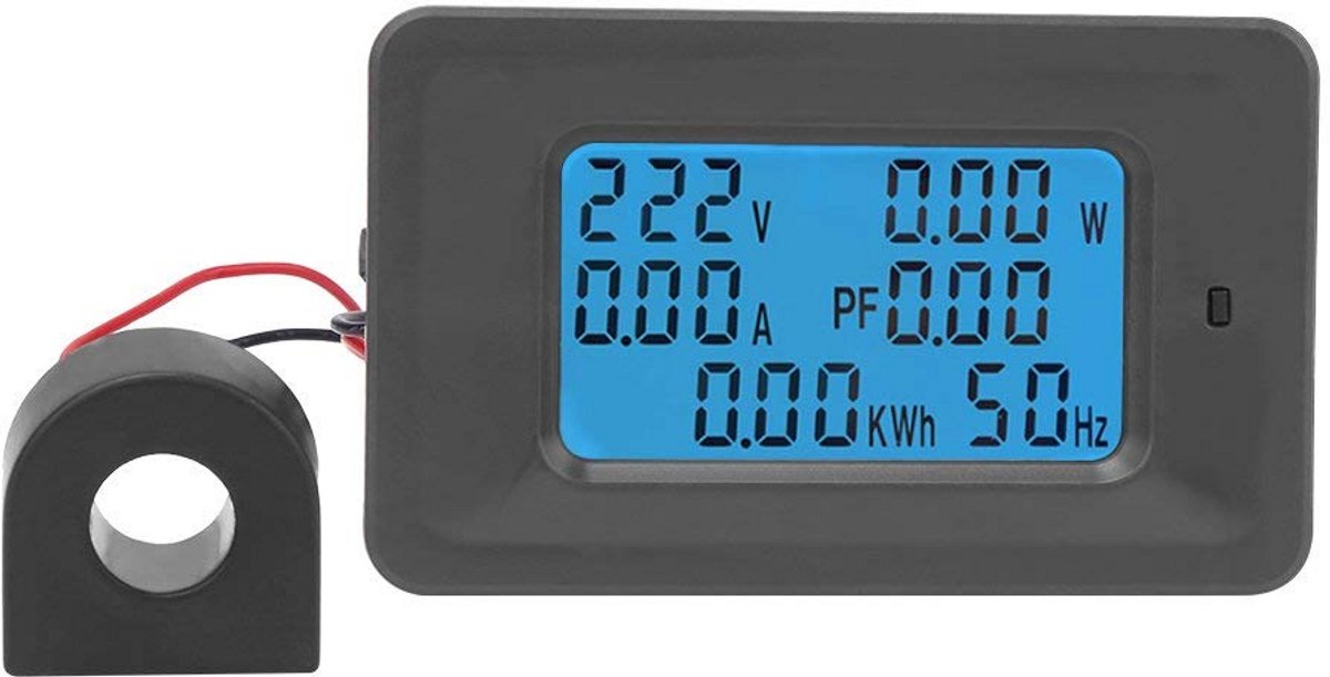 6-in-1 Digitale Multimeter: Spannings-, Stroom-, Vermogensmeter met LCD en Alarmfunctie