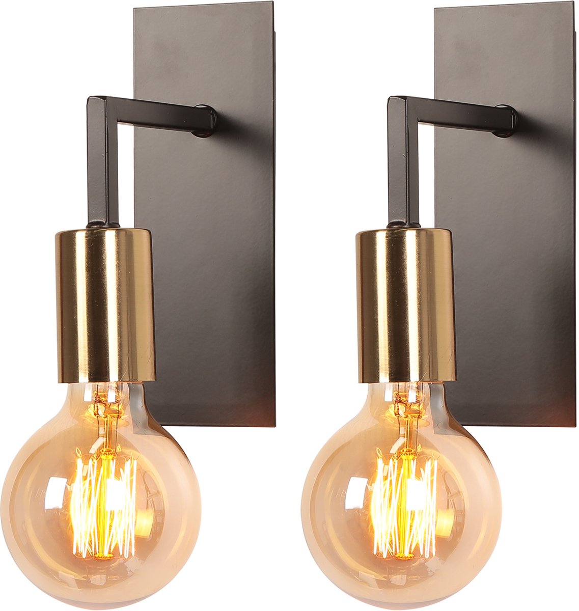 2 Stuks Wandlamp Industrieel Binnen E27 Wandlampen Modern voor Badkamer Woonkamer Slaapkam