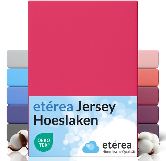 etérea Hoeslaken Jersey 90x200 - 100x200 cm Oekotex Made in Green - 100% coton - Rose prune