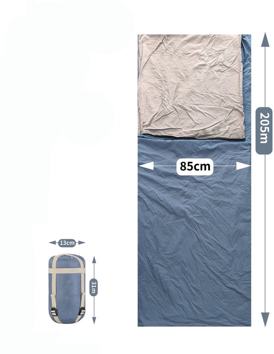 Slaapzak in envelopmodel - Slaapzak - Slaapzak met constante temperatuur voor twee seizoenen - Lichtgewicht en draagbare slaapzak - 190*75 cm - Zacht en comfortabel - Tweewegritssluiting - Geschikt voor buitenreizen, kamperen en wandelen - Blauw van Merkloos — afbeelding 2