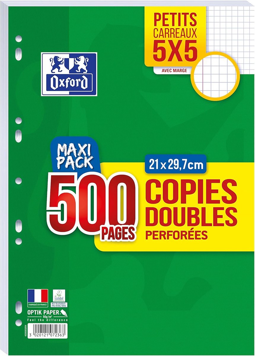 A4 Geruit Schrijfblok 500 Vel Dubbelgeperforeerd Papier 90g