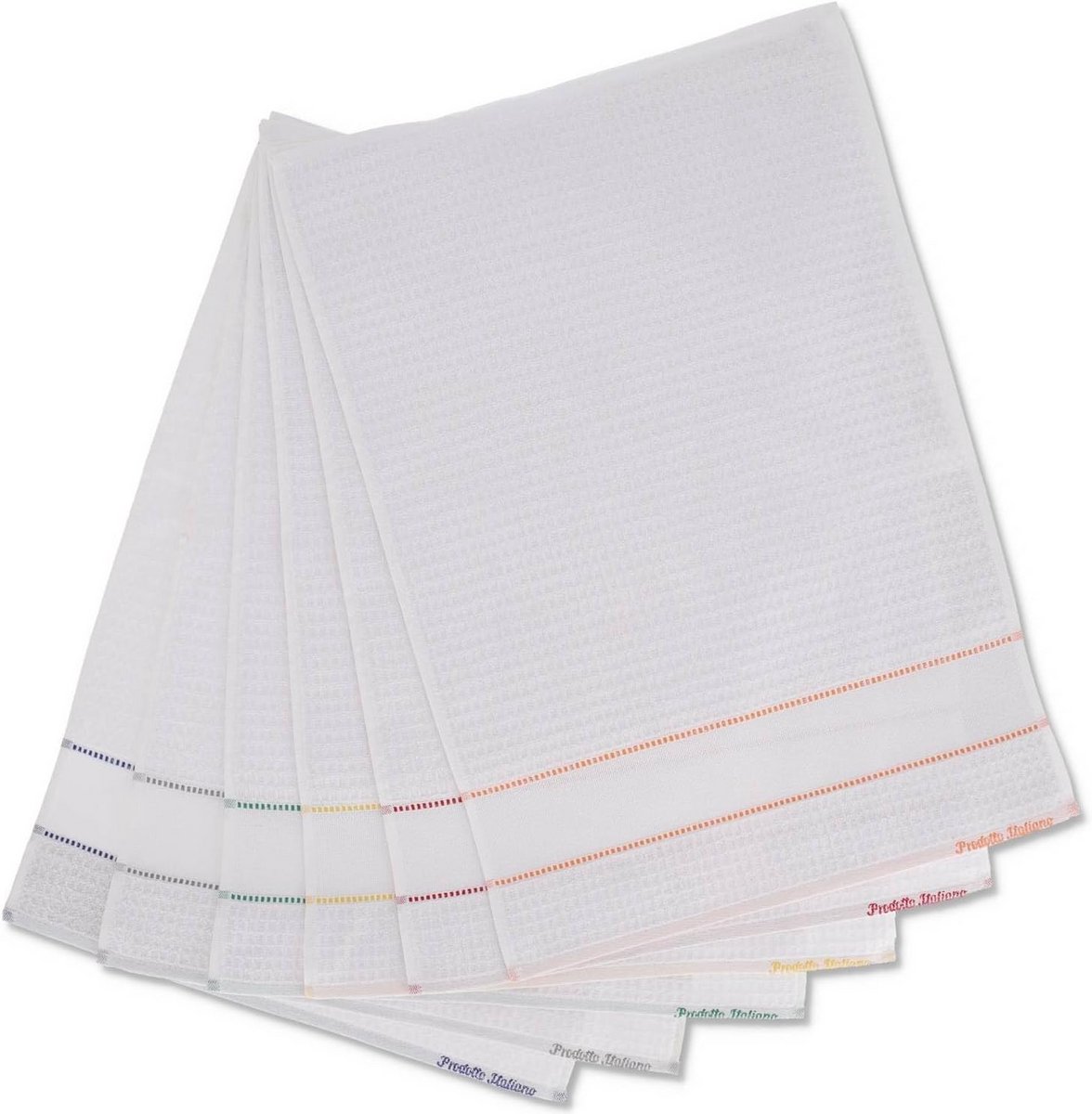 Set van 6 Keukendoeken Katoen met Borduurstrook - Absorberend en Stijlvol