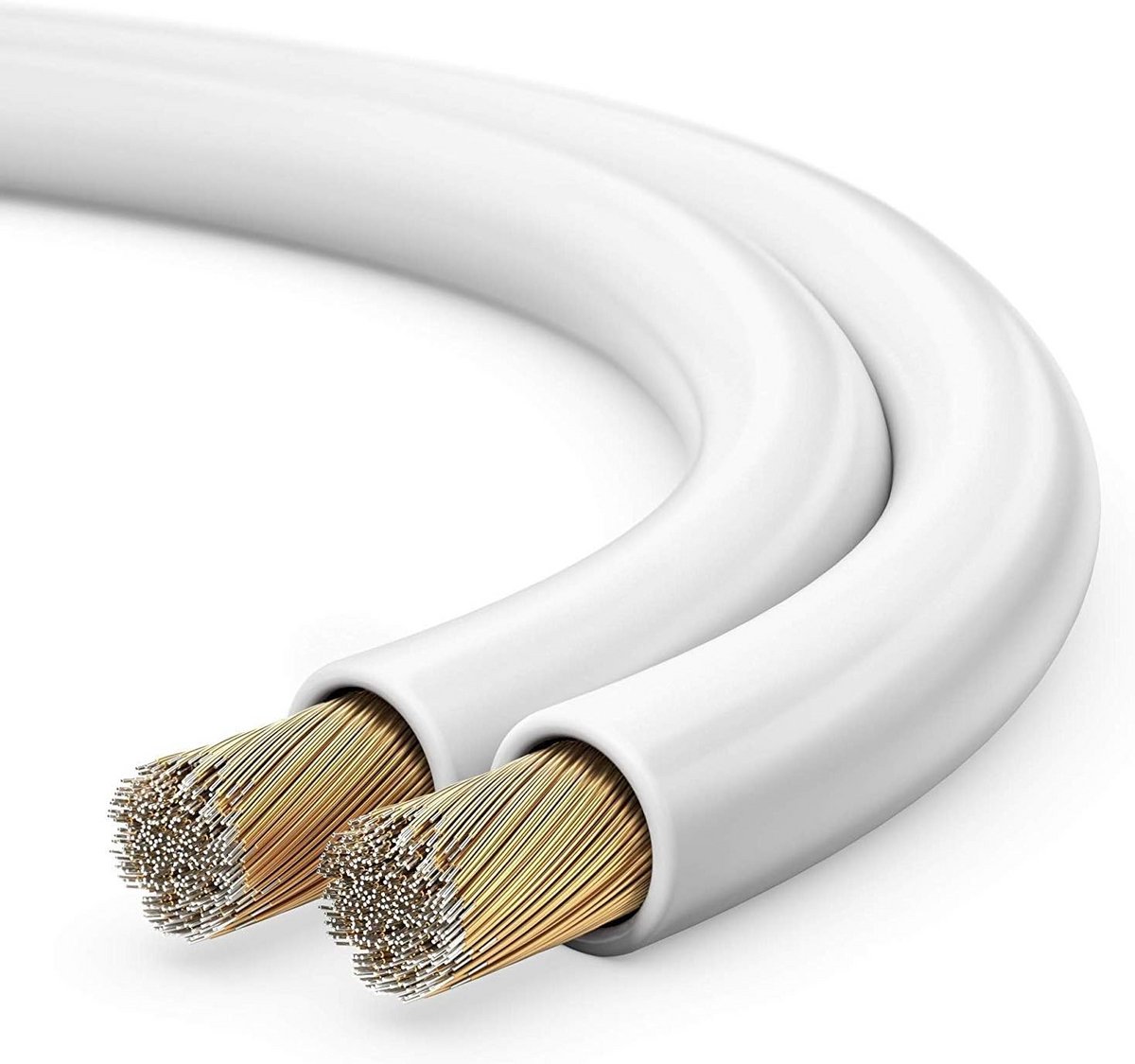 25 Meter Luidsprekerkabel Wit 2x1.5mm² CCA - Flexibele Boxkabel voor Hifi en Stereo