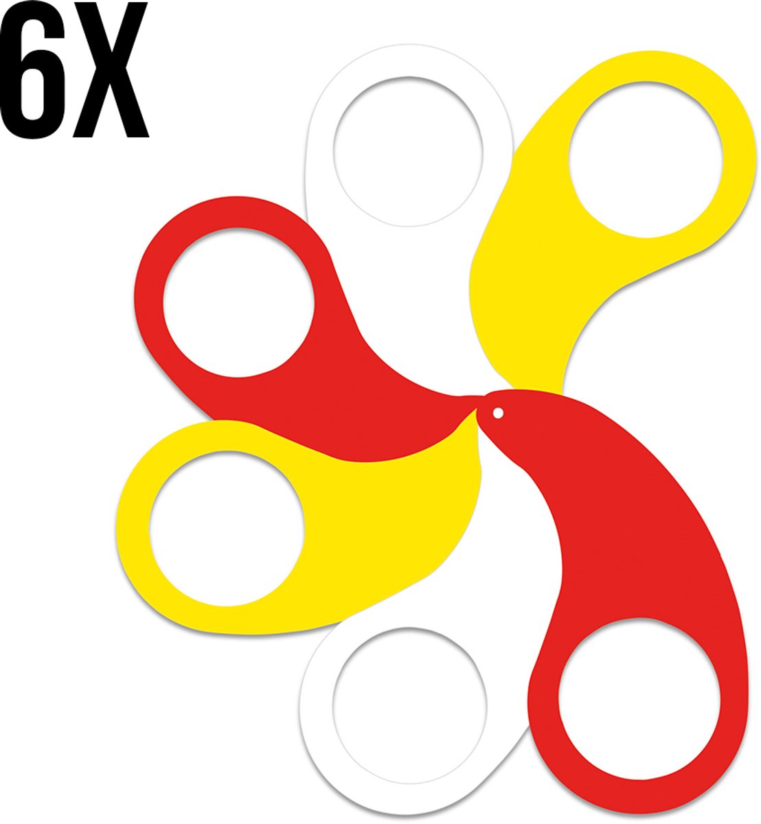 6 stuks - Hold Ub bekerhouder festival - Bierhouder - Draagtray - Bierwaaier - Carnaval - Oeteldonk - 6 bekers - Rood/wit/geel