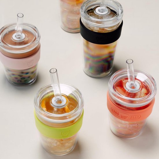 Dubbelwandige Ijskoffie Beker met Deksel en Rietje - 340ml — afbeelding 4