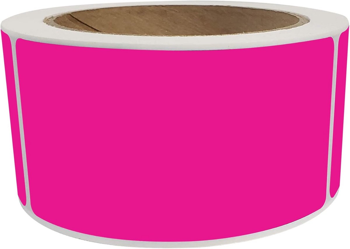 Zelfklevende Rechthoekige Kleurstickers Neonroze - 250 Stuks - Voor Ordners en Organisatie