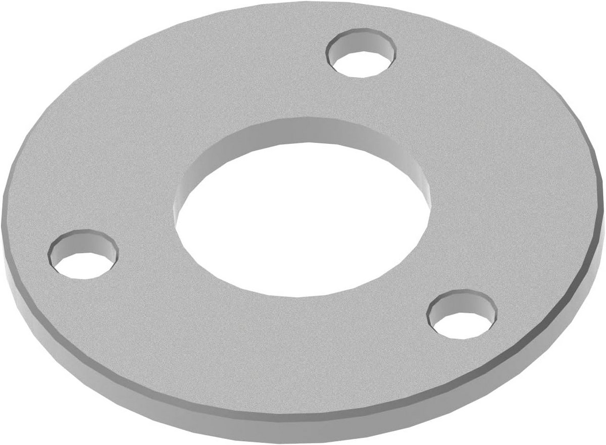 Ronde RVS Vloerflens 100mm voor Palen Ø 42.4mm - Grondmontage en Bevestiging