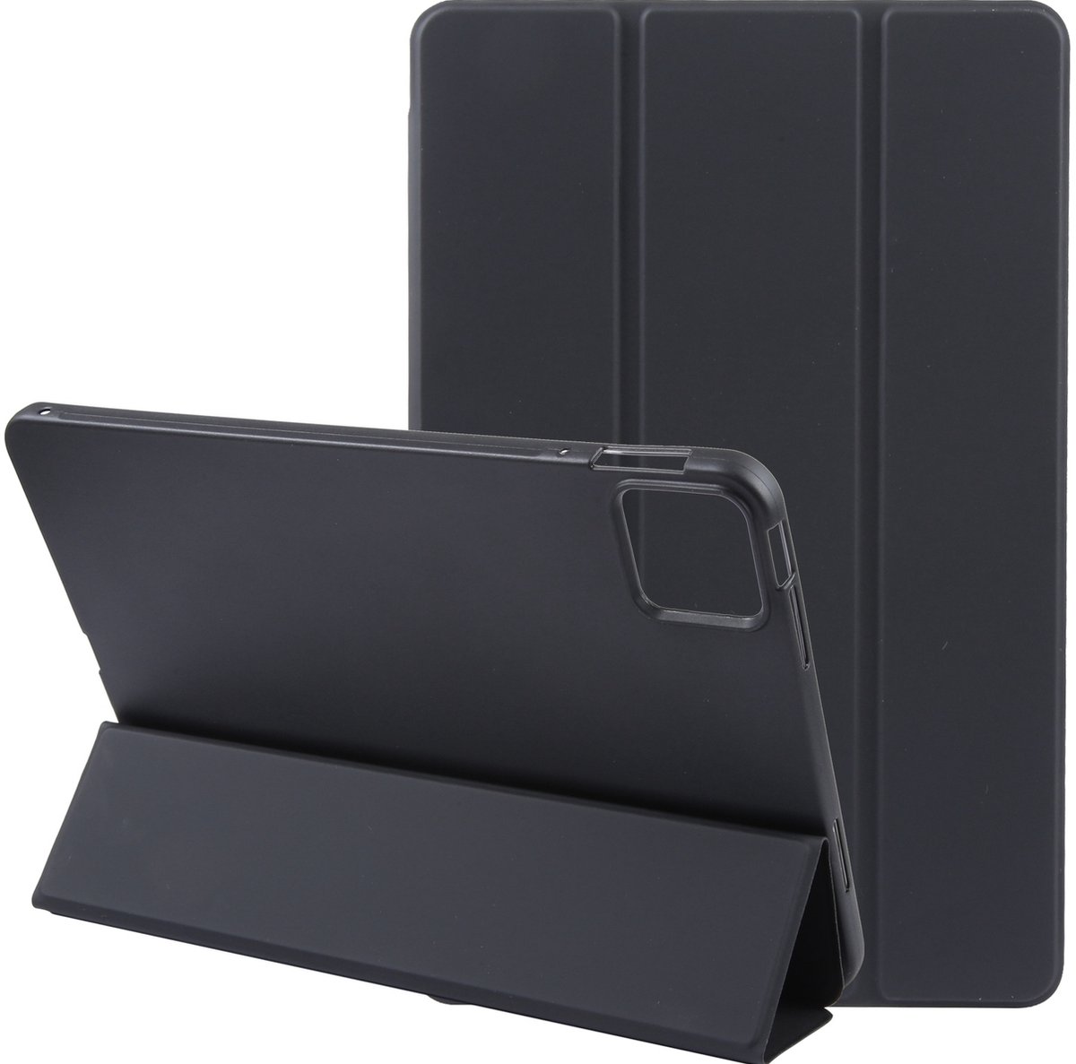 Mobigear Tablethoes geschikt voor Apple iPad Air 13 Inch (2026) Hoes TPU,Kunstleer | Mobigear Tri-Fold Gel Bookcase - Zwart
