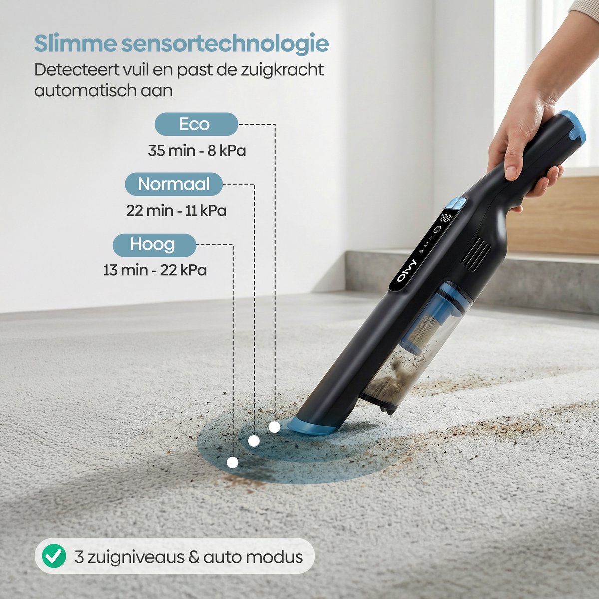 Olvy Kruimeldief PRO Snoerloos met LCD Display - afbeelding 2