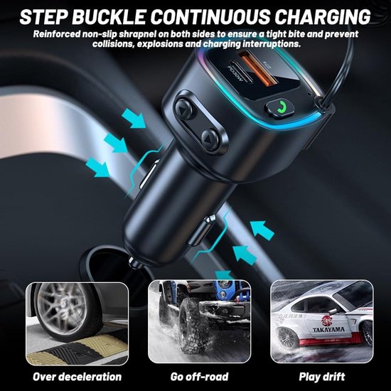 Bluetooth Auto Adapter met 30W PD Snelladen en AUX Ingang | bol