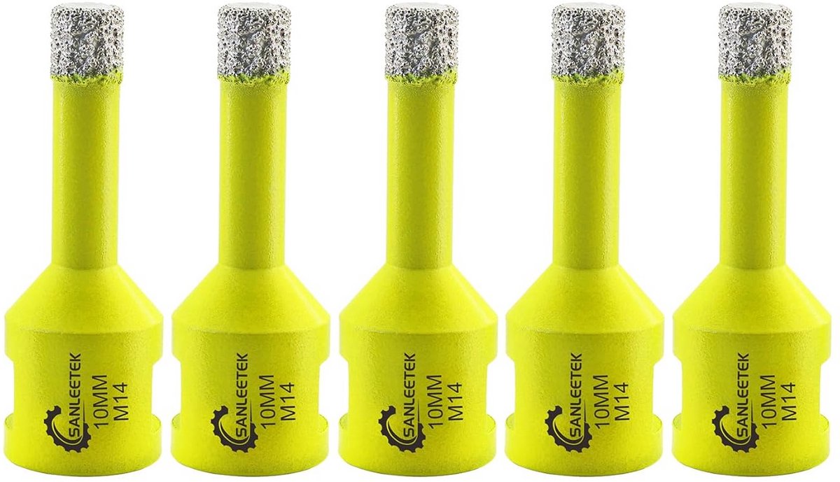 Diamant Tegelboor Set 10mm 5 Stuks Vacuüm Gesoldeerd M14 Schroefdraad