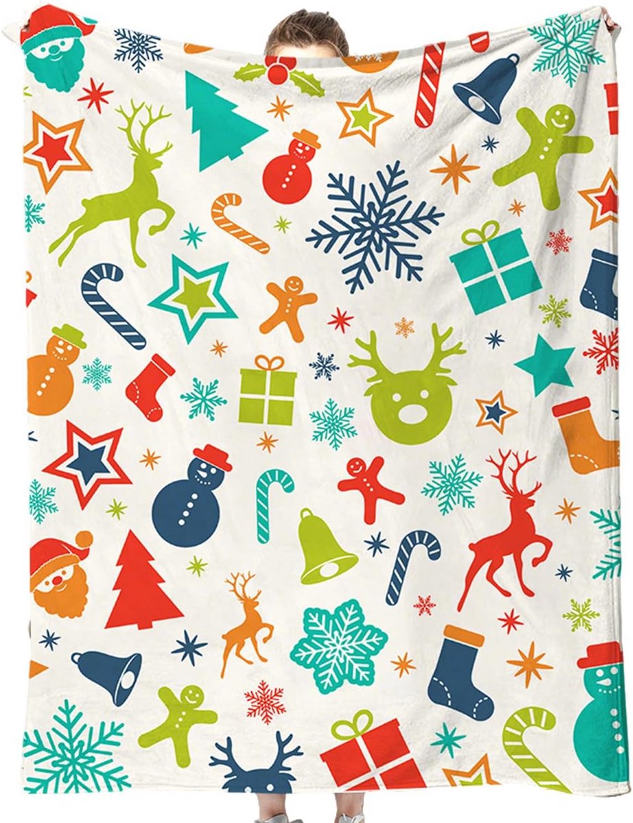 Zachte Flanellen Kerstdeken 100x150 cm - Warm en Comfortabel voor Bank en Kinderkamer