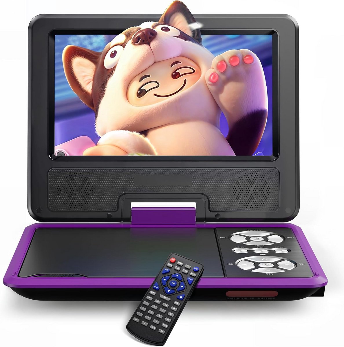 Draagbare DVD-speler voor Kinderen met Draaibaar HD-scherm en Lange Batterijduur