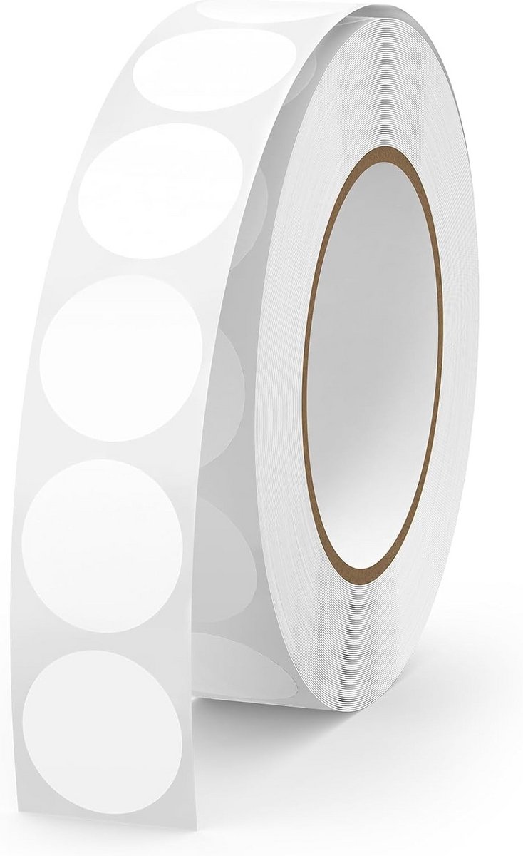 Ronde Witte Stickers 13mm Zelfklevend 1000 Stuks Waterdichte Puntstickers
