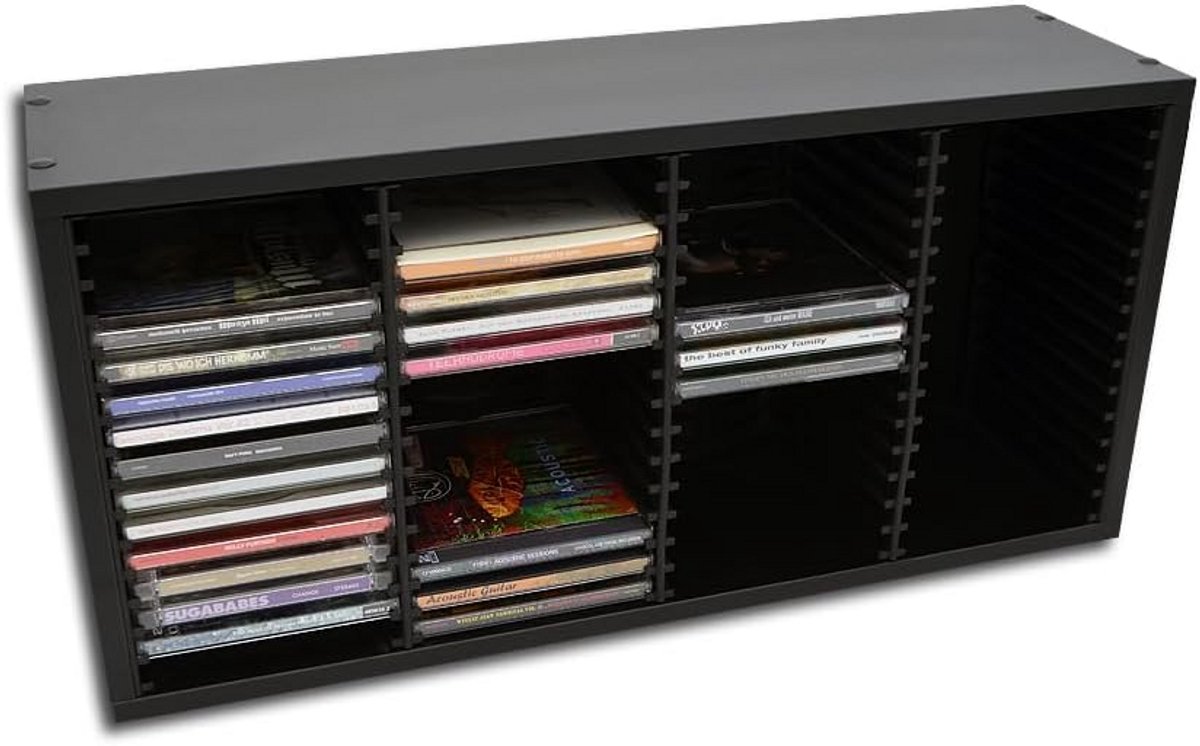 CD Opbergplank Zwart Opslagrek voor 60 Compact Discs