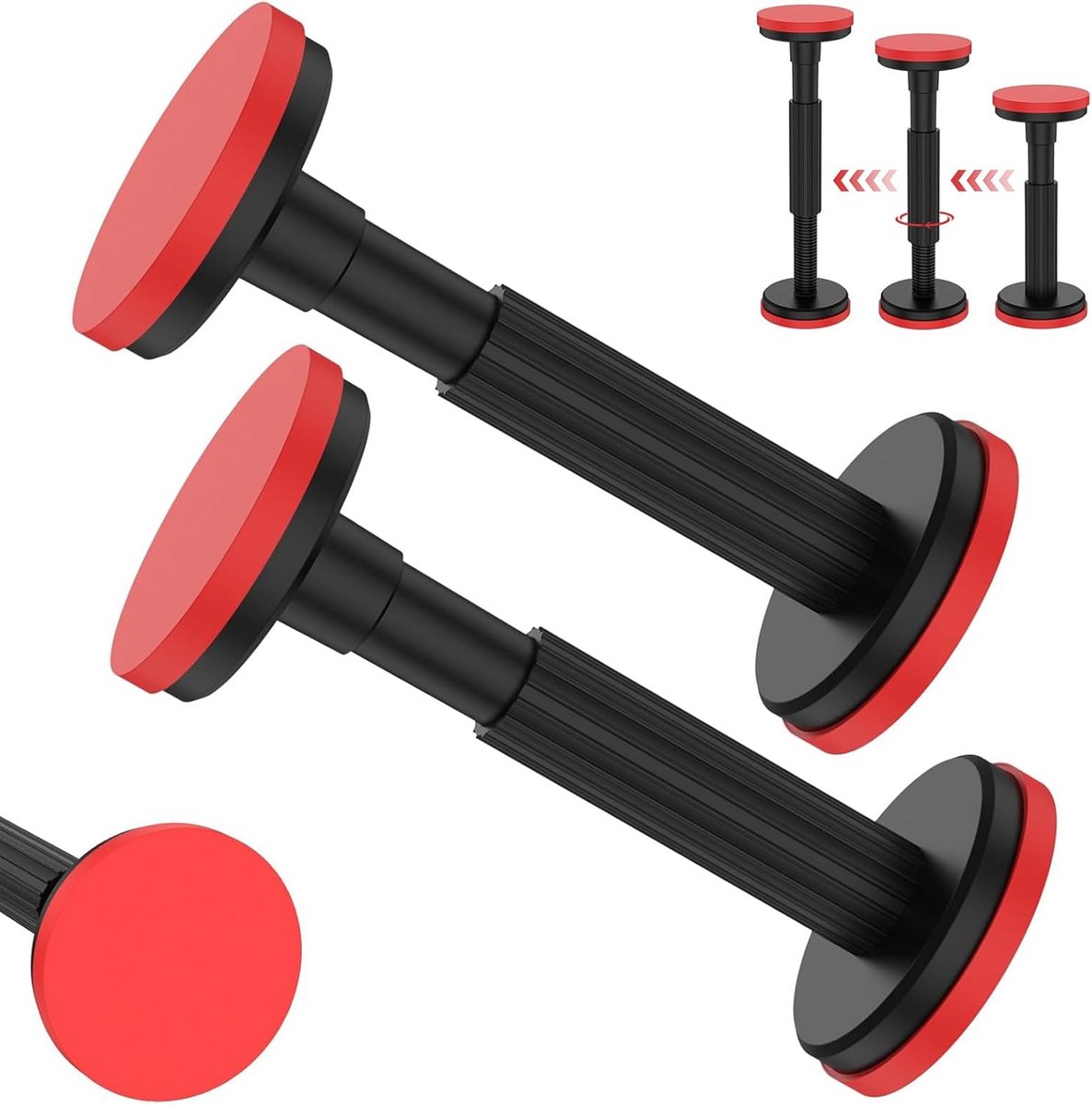 2x Verstelbare Telescopische Steunstang 18-45 cm voor Montage van Kasten en Meubels