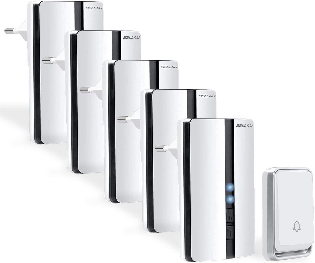 Draadloze Deurbel Set 5 Ontvangers Batterijloos Waterdicht