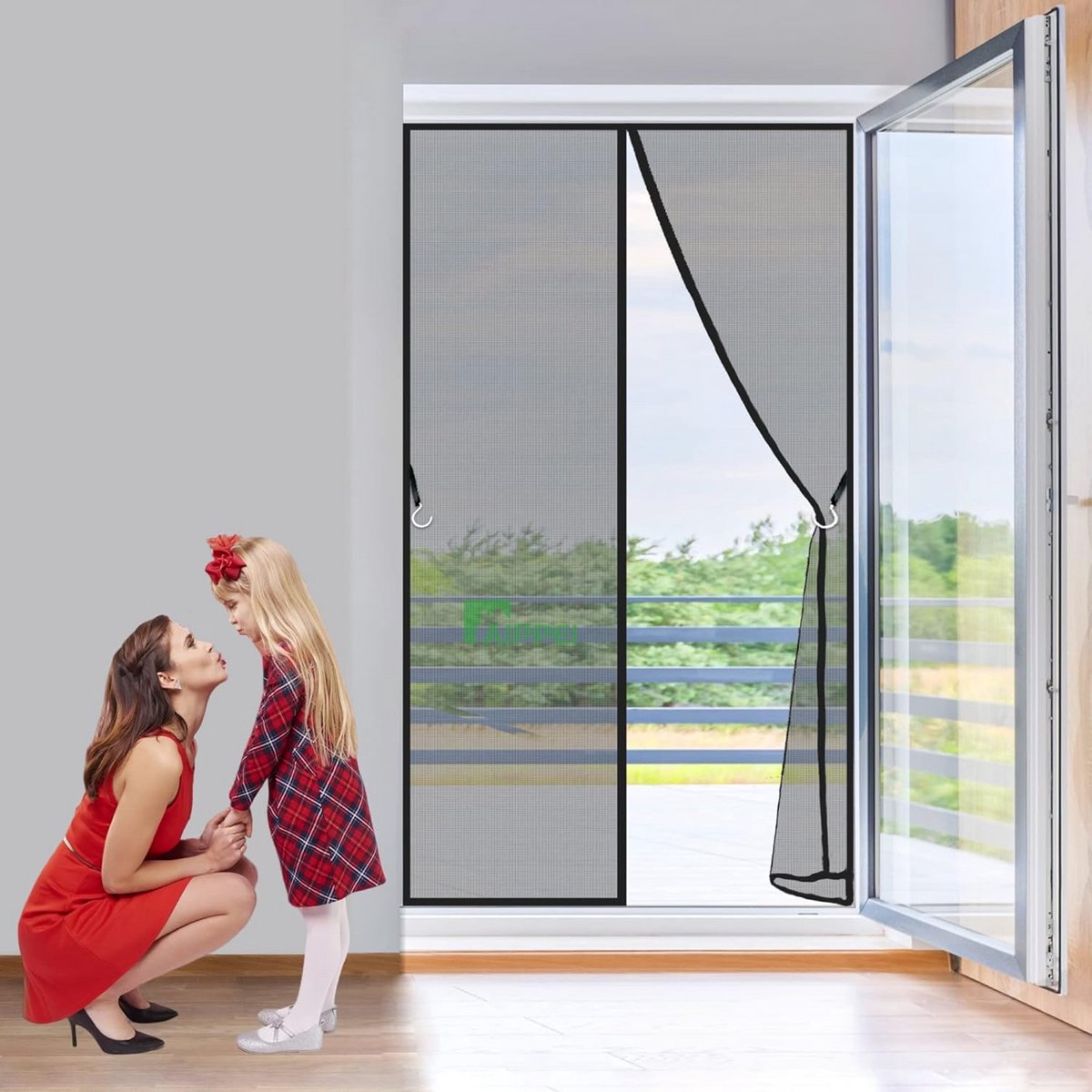 Vliegenhor voor Deuren 140x180 cm Hordeur Horren voor Openslaande Deuren