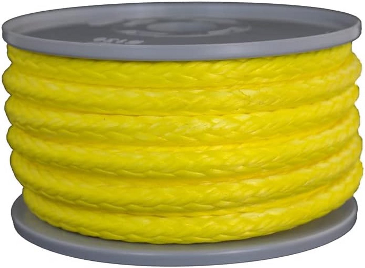 Gevlochten Spectrale Lijn Geel 8mm Diameter - Zeer Sterk Trekkoord 5300 daN - 10 Meter