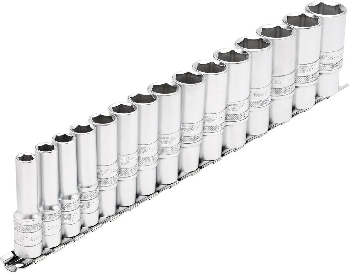 15-delige Diepe Metrische Socket Set 3/8 Inch - Krachtige Dooerbits voor Schroeven