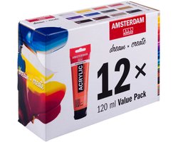 Royal-Talens Amsterdam - Acrylverf Set - 12 Kleuren - 120 ml