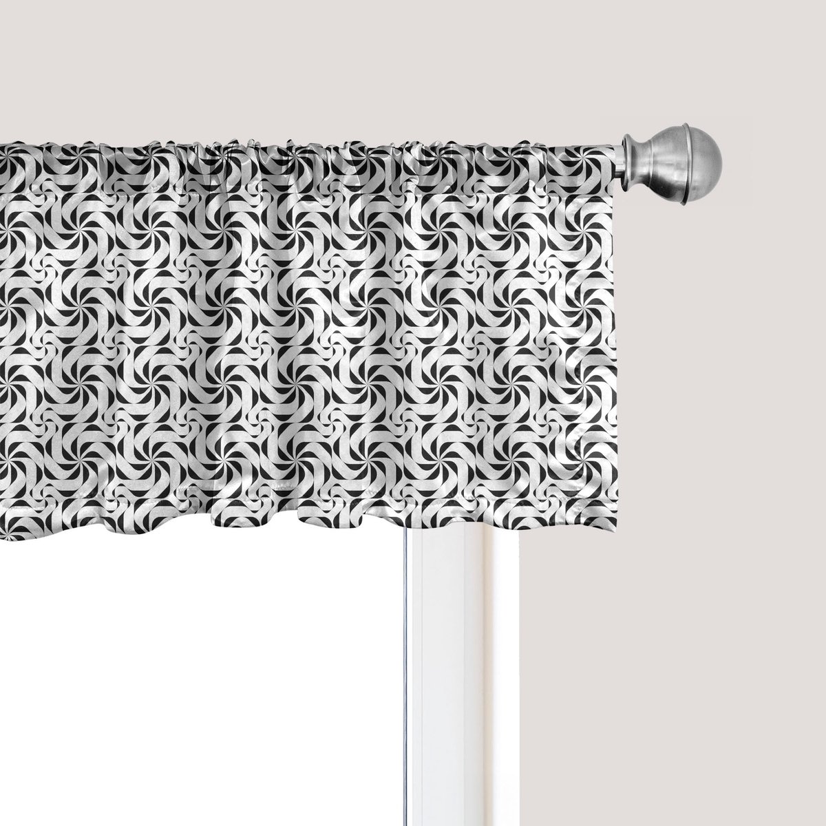 ABAKUHAUS Zwart-wit raamvalletje, gordijnvalletje voor keuken en slaapkamer met tunnelzoom, 137 cm x 30 cm, antracietgrijs