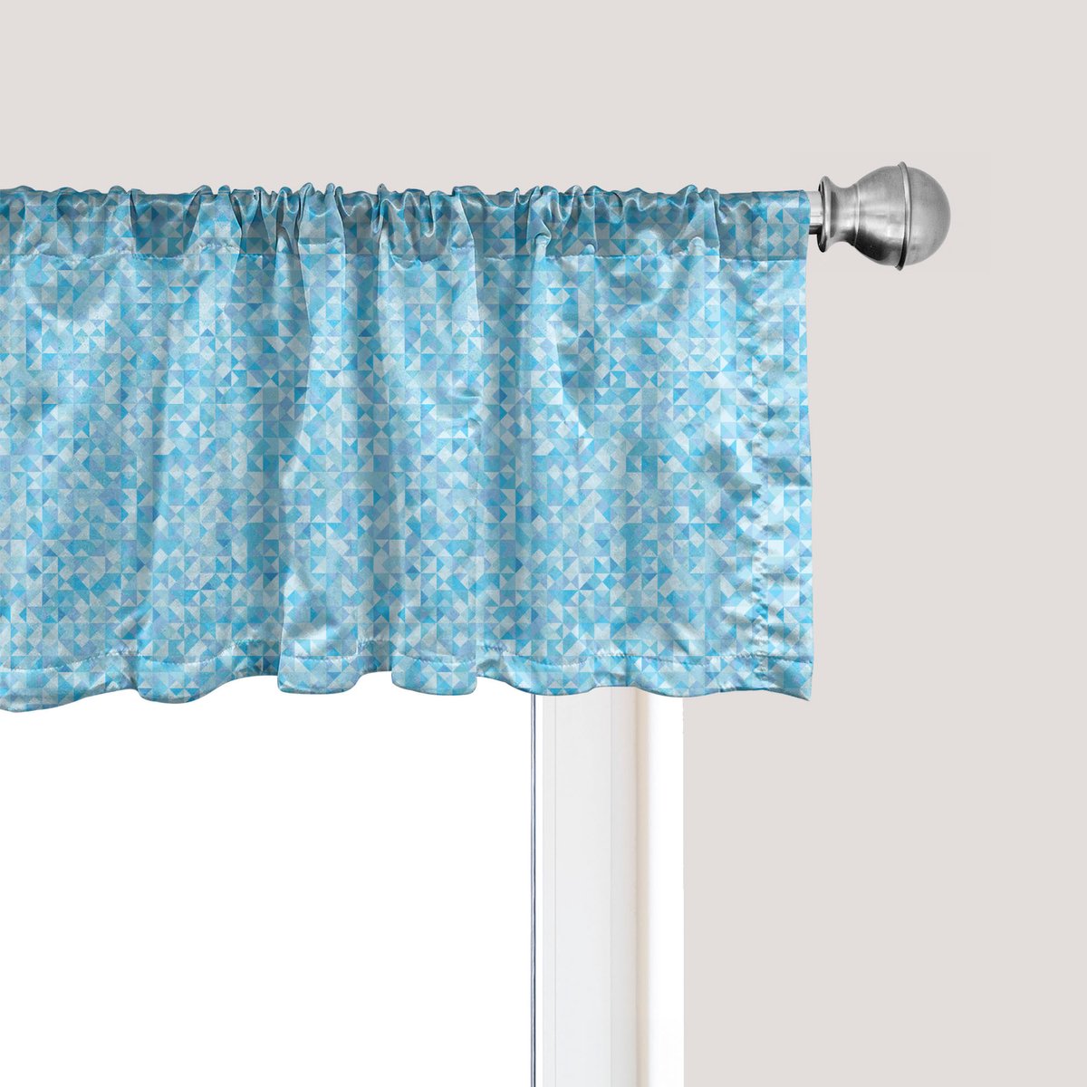 ABAKUHAUS Mozaïek Raamvalletje, Gordijnvalletje voor Keuken en Slaapkamer met Tunnelzoom, 137 cm x 30 cm, Aqua Ceil Blue