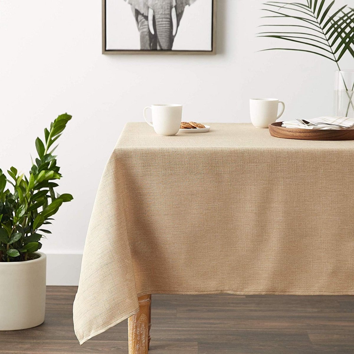 Linnen Look Tafelkleed Vintage Design - Rustieke Bescherming voor uw Eettafel