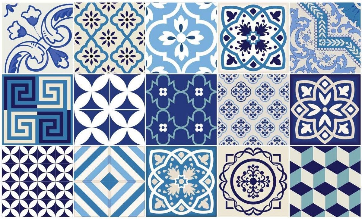 Decoratieve Cementen Wandtegels 20x20 cm - Set van 15 Stuks