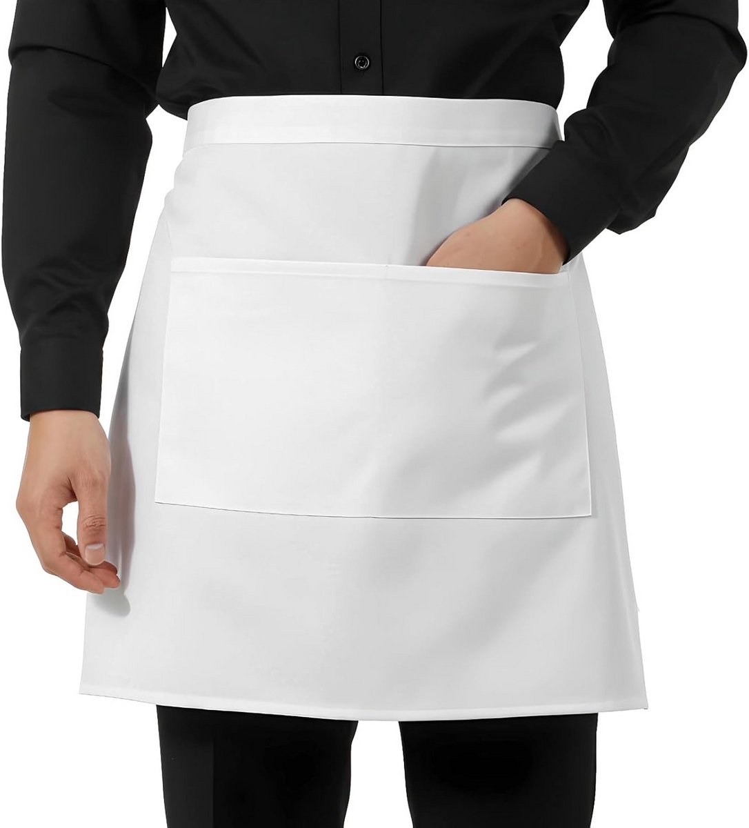 Taille schort zwart voor heren en dames met twee zakken - Bistro en server schort