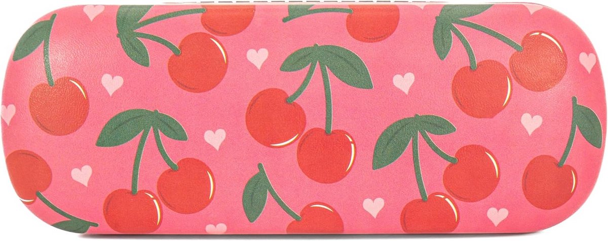 Glazen Etui met Kersenprint - Zacht etui voor Bril of Zonnebril