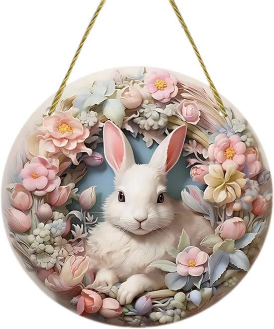 Paashaas hanger van acryl – Paasdecoratie om op te hangen – Konijn paashanger – Decoratie en cadeau