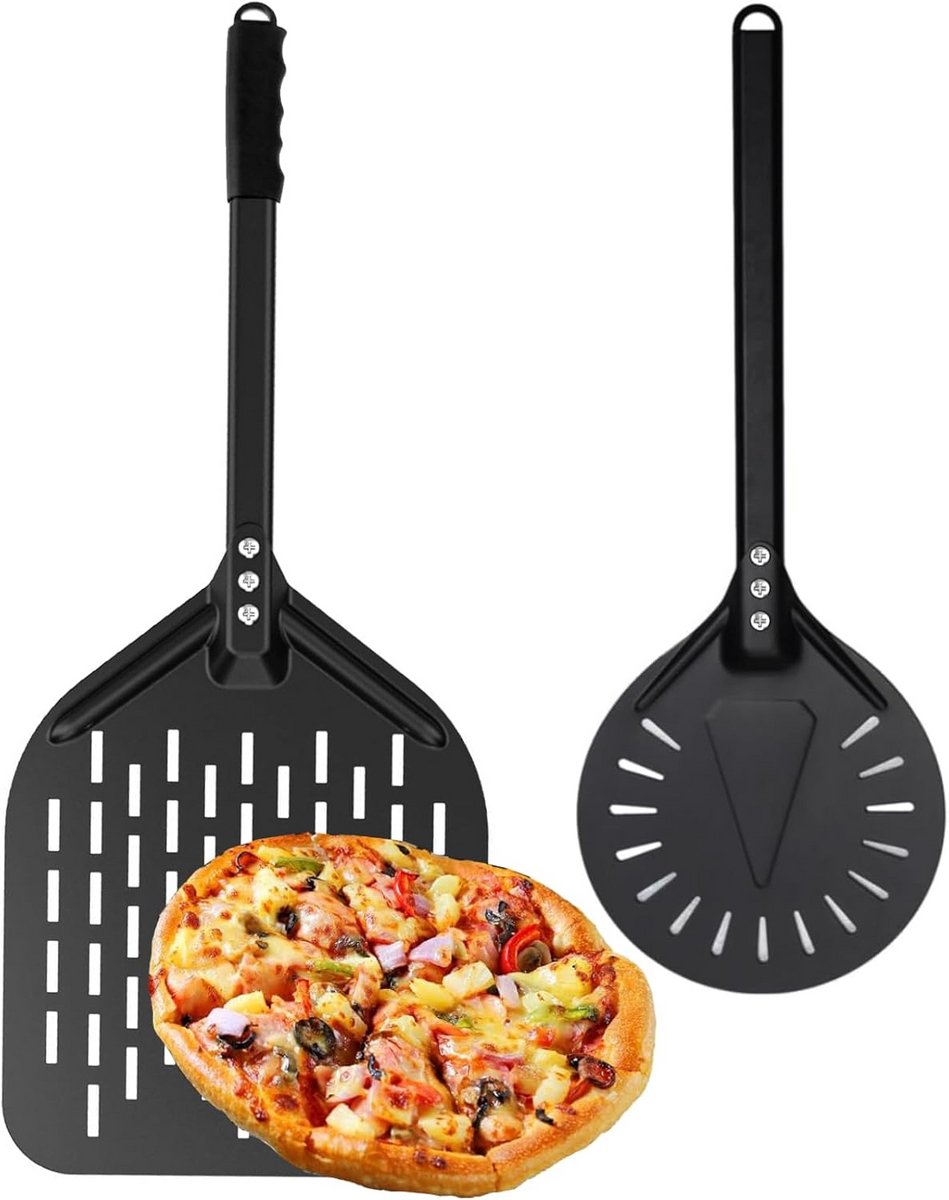 Geperforeerde Pizzaschep van Aluminium met Afneembare Handgreep
