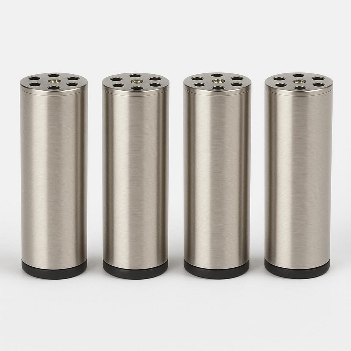Ronde RVS Meubelpoten 50mm Doorsnede - Hoogte Verstelbaar voor Kast, Bank of Tafel