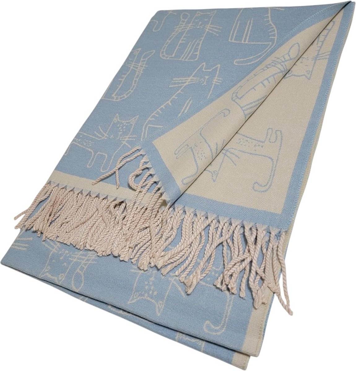 Warme Pashmina Sjaal met Kattenprint voor Dames - Herfst Winter