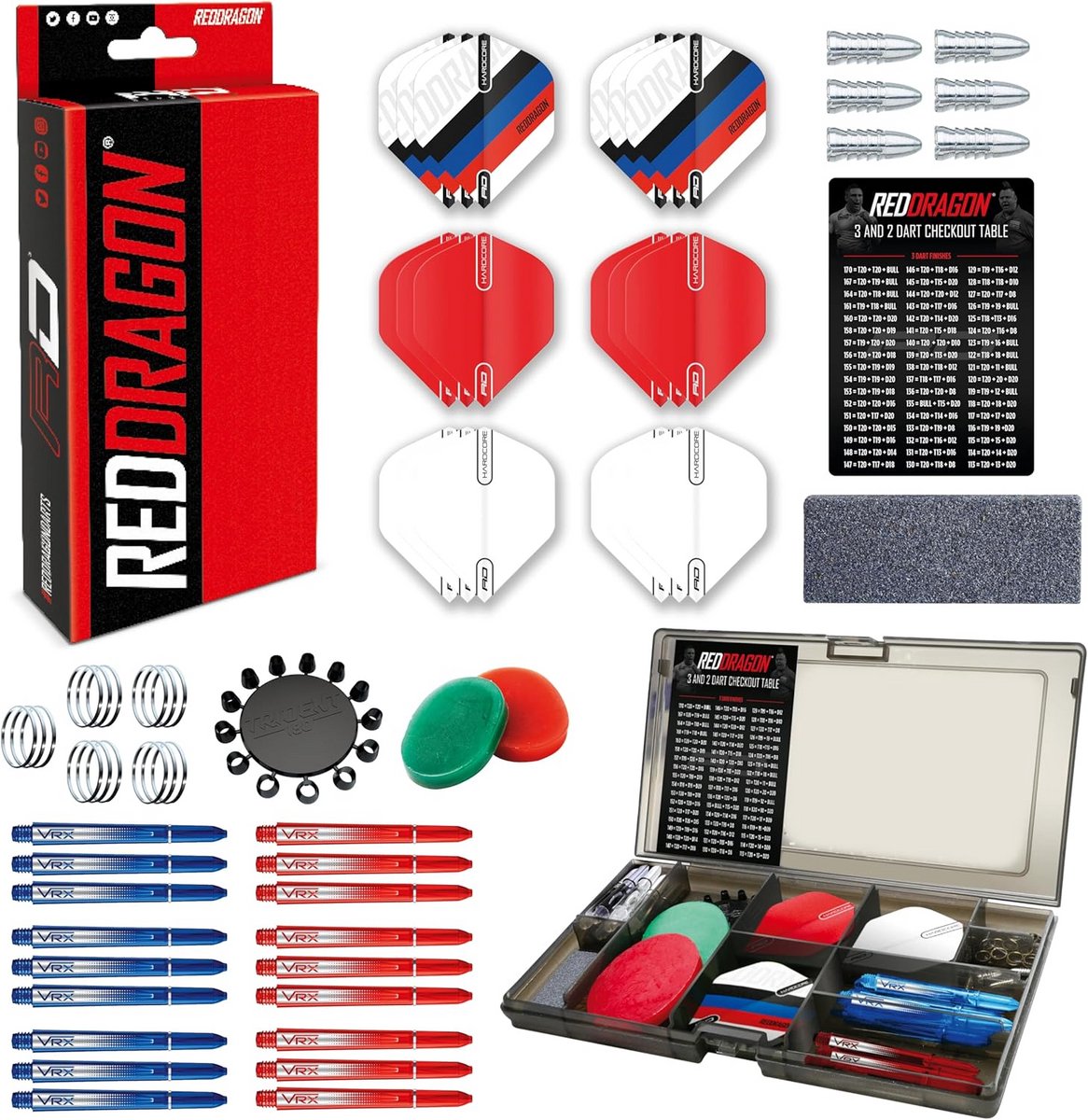 Professionele Dart Accessoireset Multi Pack - Flights, Shafts, Puntenslijper & Meer